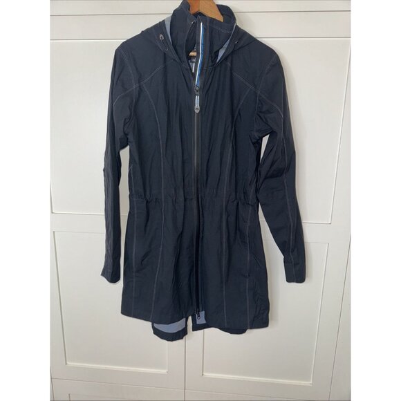 Kuhl Jackets & Blazers - Kuhl Women's Jetstream Trench Coat Hooded Double Zipper Black Size XL